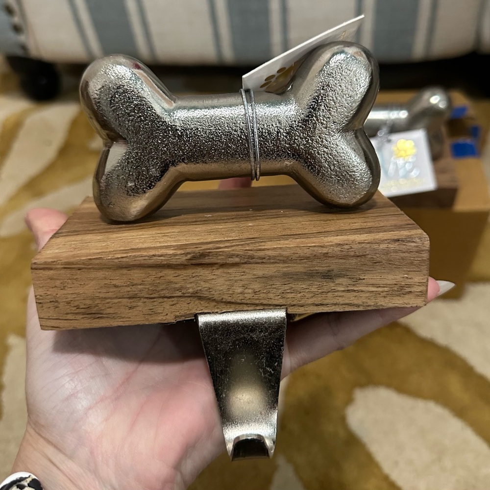 Set of 2 Dog Bone Christmas Stocking holders